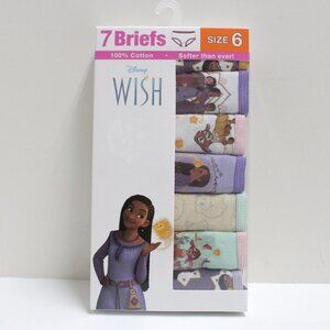 7 Pair Girls NWT 100% Cotton Disney Wish Size 6 Briefs